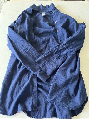 Tommy Bahama Navy Lightweight Button-Up Shirt Jacket